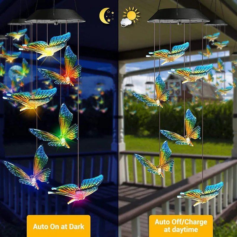 LED Solar Powered Butterfly Wind Chimes Home Garden Light Solar Butterfly Wind Chime Hanging Decoration Lamp Outdoor
LED Solar Powered Butterfly Wind Chimes Home Garden Light Solar Butterfly Wind Chime Hanging Decoration Lamp Outdoor