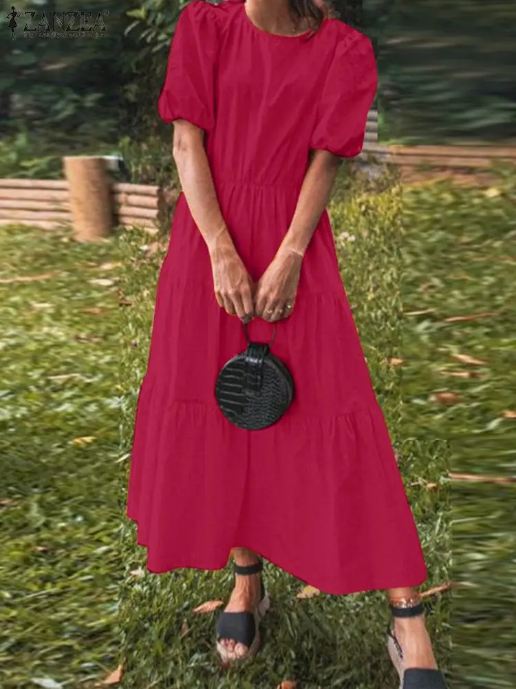ZANZEA 2022 Summer Bohemian Robe Holiday Party Short Puff Sleeve O Neck Midi Dress Women Casual Solid Dress Robe Femme Oversized
ZANZEA 2022 Summer Bohemian Robe Holiday Party Short Puff Sleeve O Neck Midi Dress Women Casual Solid Dress Robe Femme Oversized