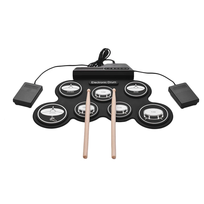 7 Pads Electric Drum Set ,Portable Roll Up Drum Practice Pad Drum Kit With Drum Pedals Drum Sticks, Gift For Kids Adults
7 Pads Electric Drum Set ,Portable Roll Up Drum Practice Pad Drum Kit With Drum Pedals Drum Sticks, Gift For Kids Adults