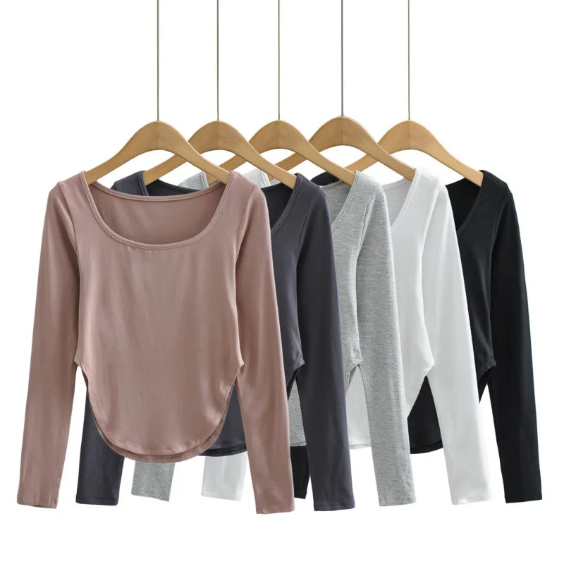 Solid Basic Modal Long Sleeve Womens Tshirt Casual Black White Fashion Crop Top T Shirt Ladies Fashion Irregular Bottoming Shirt
Solid Basic Modal Long Sleeve Womens Tshirt Casual Black White Fashion Crop Top T Shirt Ladies Fashion Irregular Bottoming Shirt