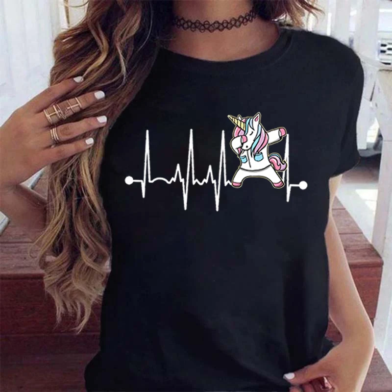 Unicorn Heartnbeat T Shirts Lady Unicorn Short Sleeve Female Summer Tops Womens T-shirt Funny Nurses' Day Unicorn Tee Tshirts
Unicorn Heartnbeat T Shirts Lady Unicorn Short Sleeve Female Summer Tops Womens T-shirt Funny Nurses' Day Unicorn Tee Tshirts