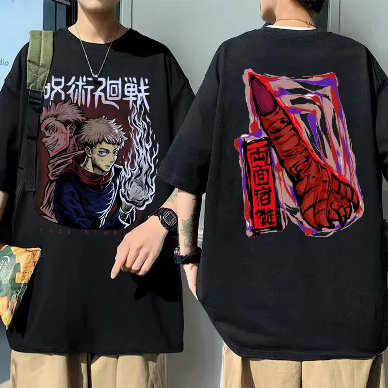 Anime Jujutsu Kaisen Tshirt Tops Men Women Manga Cotton Oversized T-shirts Yuji Itadori Ryomen Sukuna Double Sided Print T Shirt
Anime Jujutsu Kaisen Tshirt Tops Men Women Manga Cotton Oversized T-shirts Yuji Itadori Ryomen Sukuna Double Sided Print T Shirt