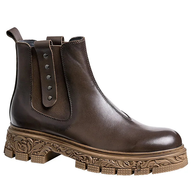 Chelsea Boots Men Cowhide Thick-soled Boots Men Tide Short Boots Motorcycle Boots Tooling Boots High-top Slip on Genuine Leather
Chelsea Boots Men Cowhide Thick-soled Boots Men Tide Short Boots Motorcycle Boots Tooling Boots High-top Slip on Genuine Leather