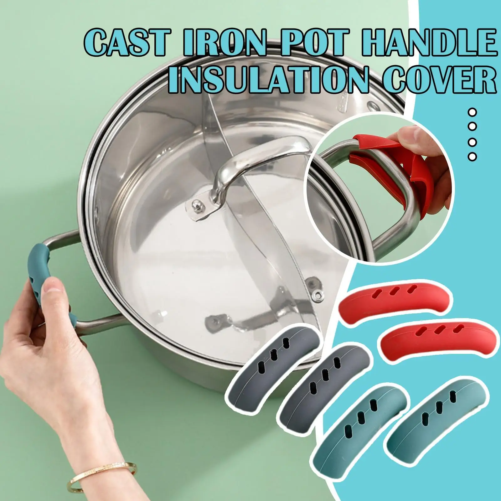 2PCS/Set Pot Pan Silicone Saucepan Handle Cover Heat Insulation Pot Earmuffs Anti-hot Microwave Pan Grip Kitchen Tools
2PCS/Set Pot Pan Silicone Saucepan Handle Cover Heat Insulation Pot Earmuffs Anti-hot Microwave Pan Grip Kitchen Tools