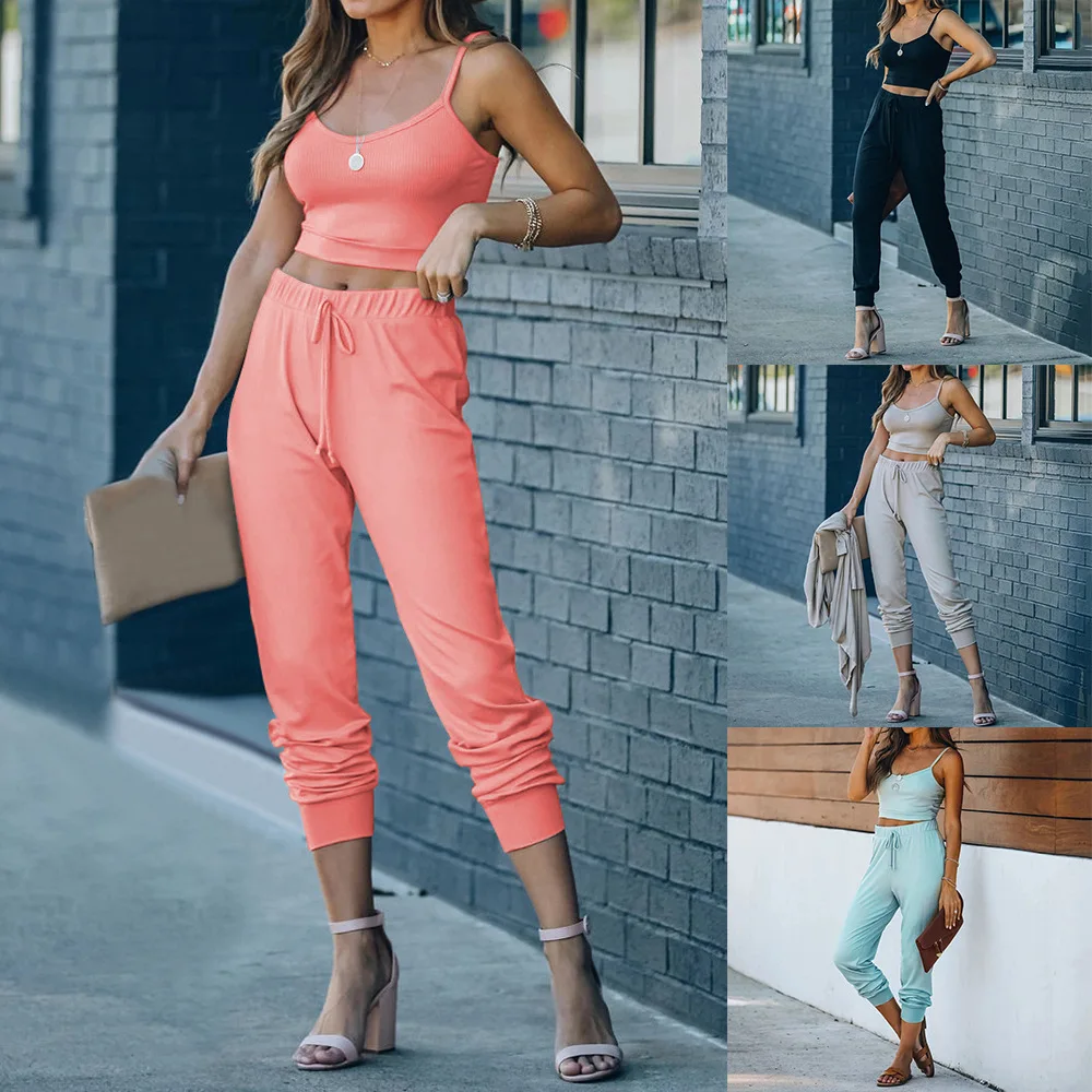 2023 Spring and Summer New Women's Clothing Solid Color Short Suspender Trousers Sports and Leisure Two-piece Suit
2023 Spring and Summer New Women's Clothing Solid Color Short Suspender Trousers Sports and Leisure Two-piece Suit