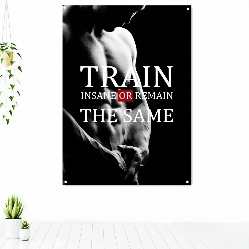TRAIN INSANE OR REMAIN THE SAME Exercise Poster Tapestry Wall Art Success Motivational Quotes Banner Flag Flip Chart Gym Decor
TRAIN INSANE OR REMAIN THE SAME Exercise Poster Tapestry Wall Art Success Motivational Quotes Banner Flag Flip Chart Gym Decor