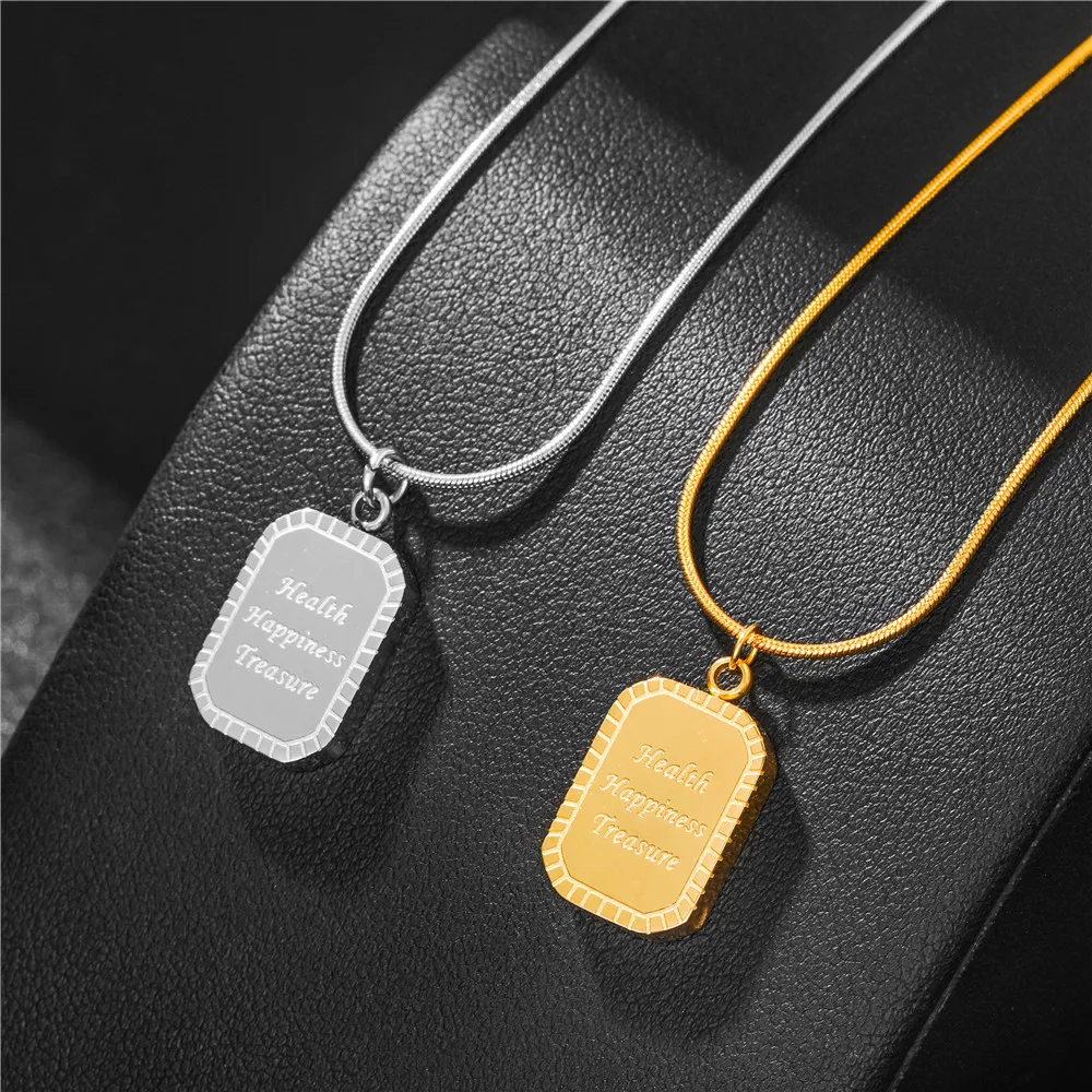 Simple Square Vintage Lettering Necklace Stainless Steel Clavicle Chain Brand Choker Women Fashion Jewelry Gifts
Simple Square Vintage Lettering Necklace Stainless Steel Clavicle Chain Brand Choker Women Fashion Jewelry Gifts