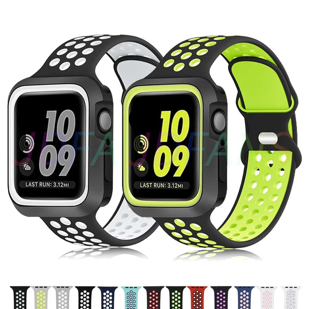 Case+Strap For Apple Watch band 44mm 40mm 45mm 41mm 38mm 42mm 45 mm Silicone correa bracelet iWatch series 3 5 4 6 se 7 8
Case+Strap For Apple Watch band 44mm 40mm 45mm 41mm 38mm 42mm 45 mm Silicone correa bracelet iWatch series 3 5 4 6 se 7 8