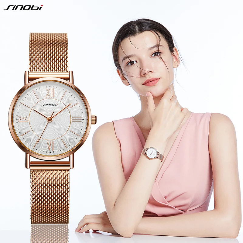 SINOBI Elegant Ladies Watches Fashion Simple Design Woman Quartz Wristwatches Top Luxury Mesh Brand Women Clock Relogio Feminino
SINOBI Elegant Ladies Watches Fashion Simple Design Woman Quartz Wristwatches Top Luxury Mesh Brand Women Clock Relogio Feminino