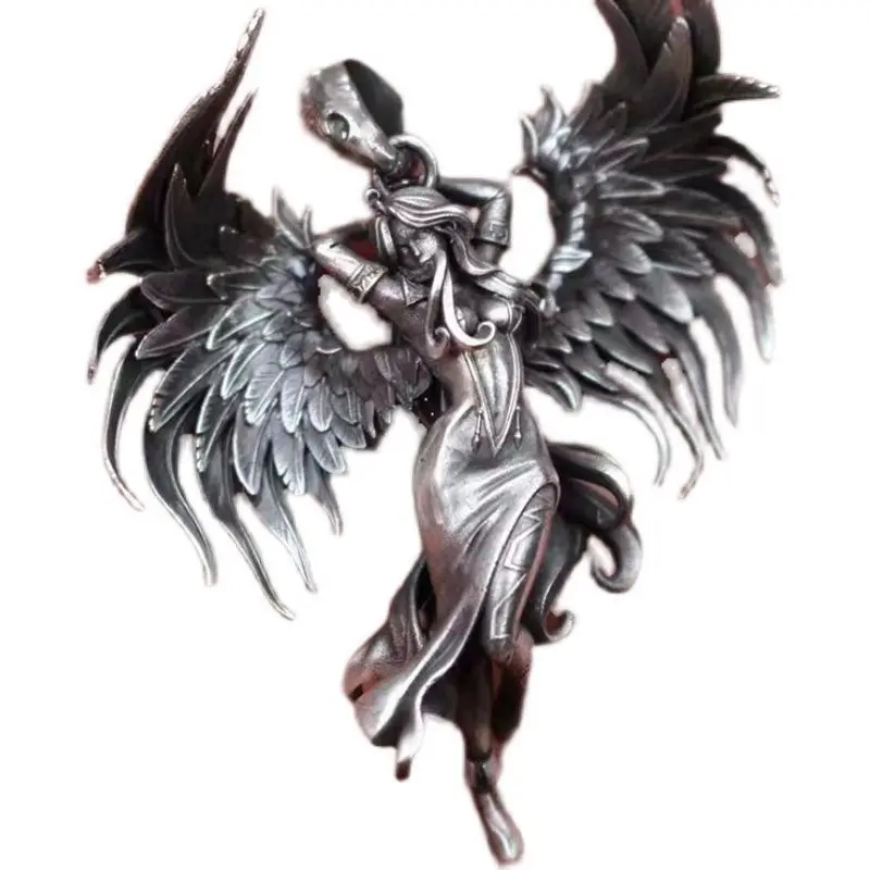 Personality Angel Goddess Pendant Necklace Silver Color Evil Spirit Demons Wings Angel Necklace Vintage Jewelry for Men Women
Personality Angel Goddess Pendant Necklace Silver Color Evil Spirit Demons Wings Angel Necklace Vintage Jewelry for Men Women