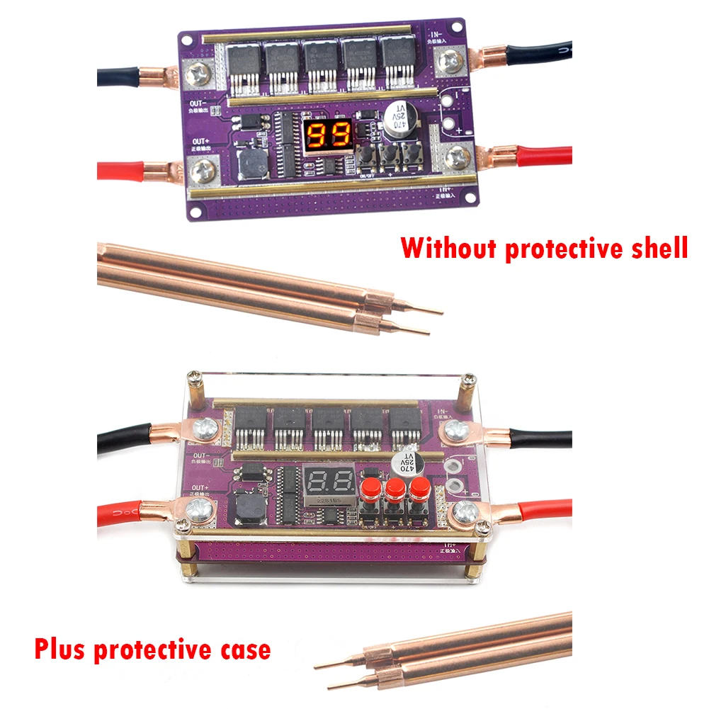 12V Spot Welder DIY Kit 99 Gears of Power Adjustable Spots Welding Control Board for 18650 Battery 0.05-0.3mm Nickel Sheet
12V Spot Welder DIY Kit 99 Gears of Power Adjustable Spots Welding Control Board for 18650 Battery 0.05-0.3mm Nickel Sheet