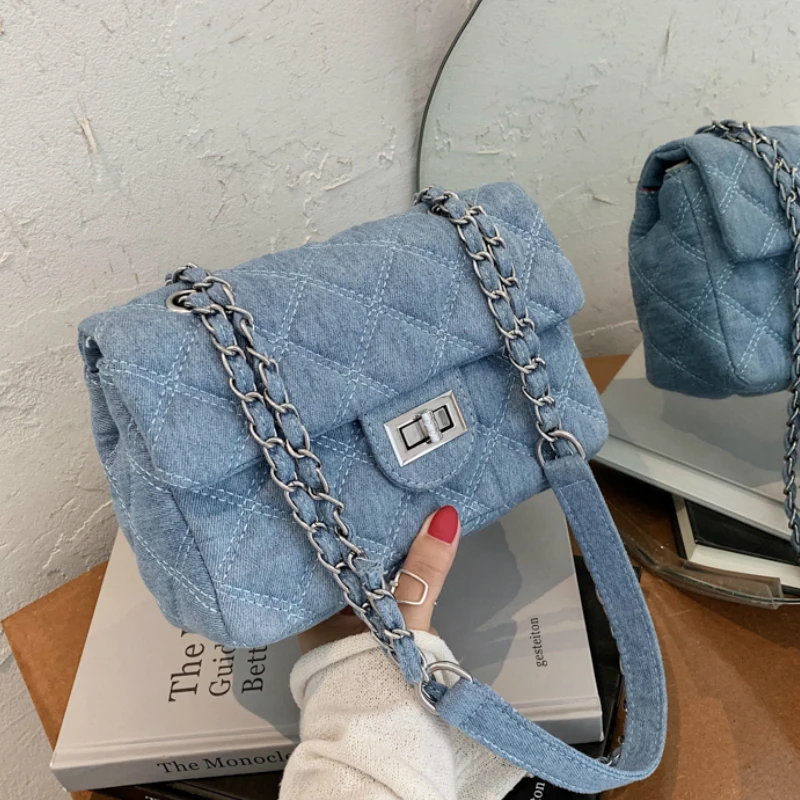 SWDF 2022 Fashion Chain Shoulder Bag Women Denim Quilted Bag Female Luxury Handbags Women Bags Designer Sac A Main Femme Bolsa
SWDF 2022 Fashion Chain Shoulder Bag Women Denim Quilted Bag Female Luxury Handbags Women Bags Designer Sac A Main Femme Bolsa