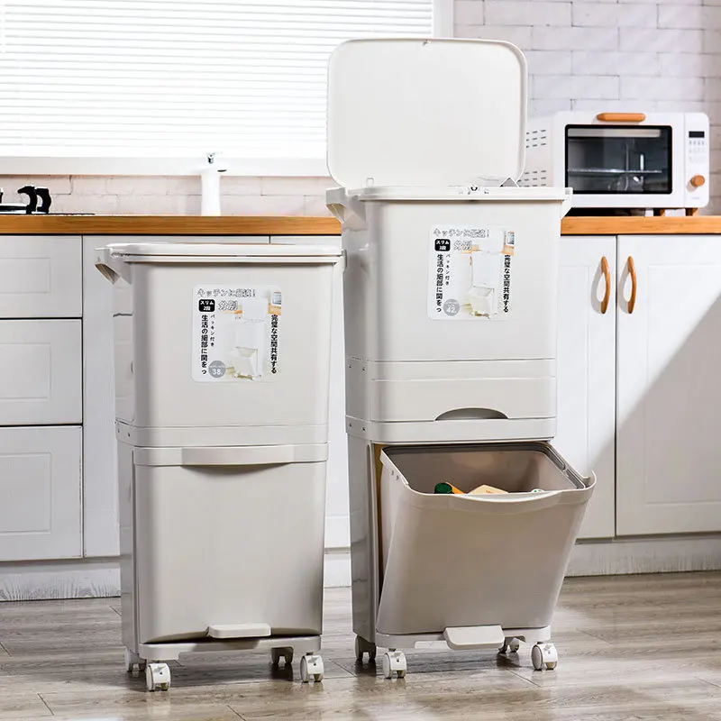 A Large Dry and Wet Separation Garbage Collection Bin with Cover for Household Kitchen
A Large Dry and Wet Separation Garbage Collection Bin with Cover for Household Kitchen