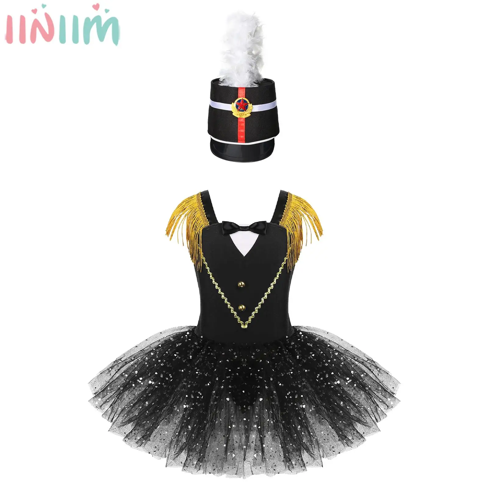 3-16Y Girls Parade Flag Raiser Honour Guard Clothes Leotard Tutu Dress with Feather Hat Halloween Theme Party Cosplay Costume
3-16Y Girls Parade Flag Raiser Honour Guard Clothes Leotard Tutu Dress with Feather Hat Halloween Theme Party Cosplay Costume
