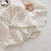 2-3 Layers Baby Blankets Bear Dots Print Cotton Gauze Muslin Swaddle Wrap Newborn Infant Bedding Sleeping Receving Blanket