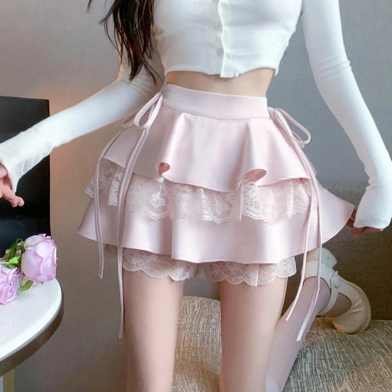 Sweet Cute Mini Skirts Women Lace Patchwork Ruffle A Line Skirts Kawaii Fashion Sexy High Waist Bandage Slim Ball Gown Dropship
Sweet Cute Mini Skirts Women Lace Patchwork Ruffle A Line Skirts Kawaii Fashion Sexy High Waist Bandage Slim Ball Gown Dropship