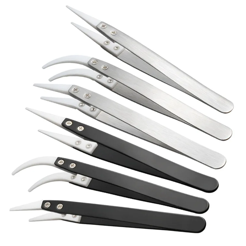 1 PC Anti-Static Ceramic Tweezers Stainless Steel Electronic Cigarette Industrial Ceramic Tweezers Insulated Straight Curved Tip
1 PC Anti-Static Ceramic Tweezers Stainless Steel Electronic Cigarette Industrial Ceramic Tweezers Insulated Straight Curved Tip