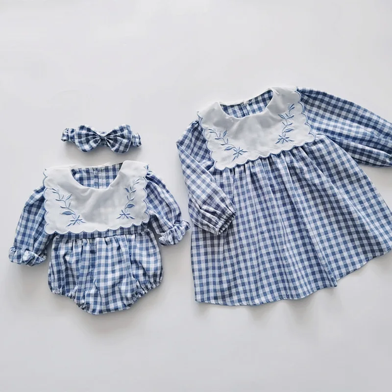 Spring Sister Family Matching Clothes Cotton Newborn Baby Girls Embroidery Romper Headband Toddler Kid Plaid Dresses Cute Outfit
Spring Sister Family Matching Clothes Cotton Newborn Baby Girls Embroidery Romper Headband Toddler Kid Plaid Dresses Cute Outfit