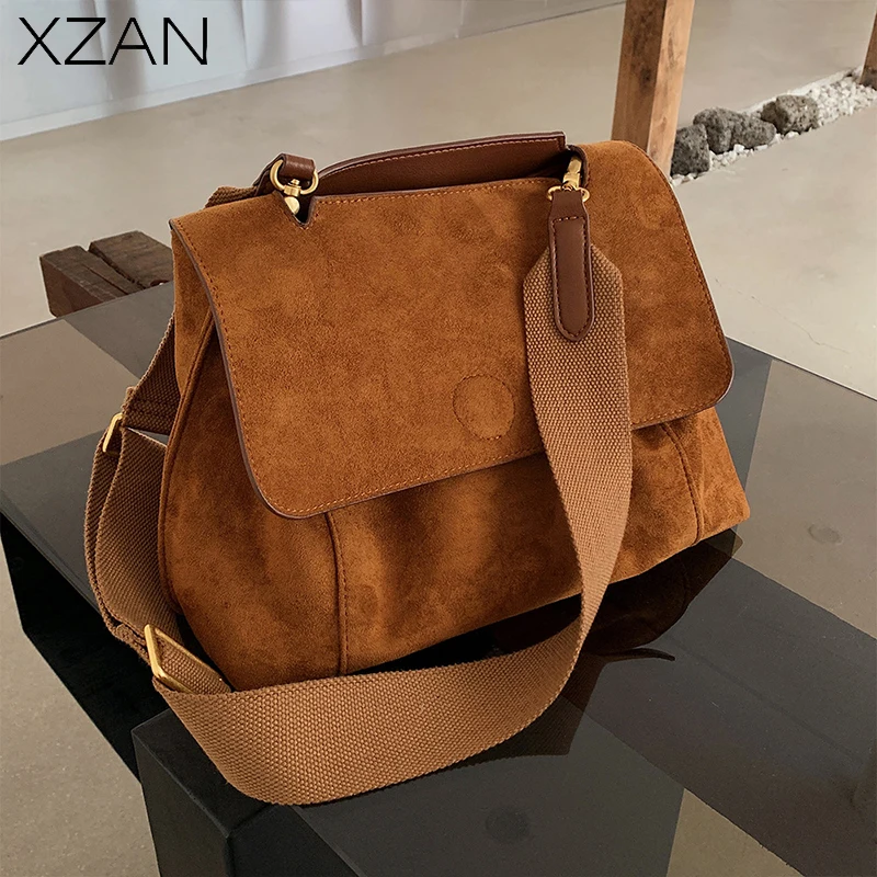 Nubuck PU Leather Flap Women Crossbody Bags Vintage Big Capacity Shoulder Bag Wide Strap Luxury Handbags Women Bags Designer
Nubuck PU Leather Flap Women Crossbody Bags Vintage Big Capacity Shoulder Bag Wide Strap Luxury Handbags Women Bags Designer