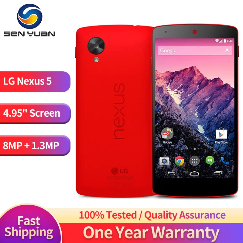 Оригинальный разблокированный мобильный телефон Google LG Nexus 5 4G экран 0 дюйма