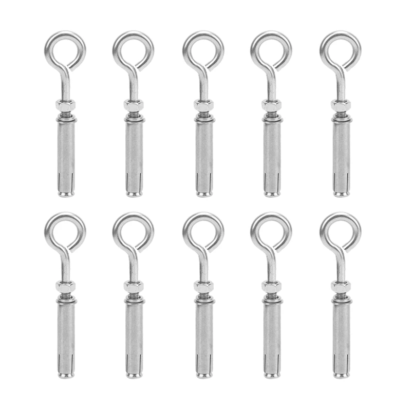 10 Pcs M6x40mm Expansion Bolt Anchor Bolt 304 Stainless Steel Ring Lifting Anchor Eye Bolt Expansion Eyebolt
10 Pcs M6x40mm Expansion Bolt Anchor Bolt 304 Stainless Steel Ring Lifting Anchor Eye Bolt Expansion Eyebolt