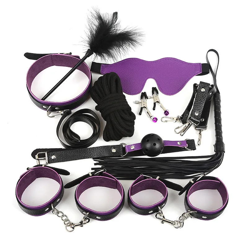 Sexy leather 10-piece set SM training props couple flirting handcuffs bundle bondage toys wholesale
Sexy leather 10-piece set SM training props couple flirting handcuffs bundle bondage toys wholesale