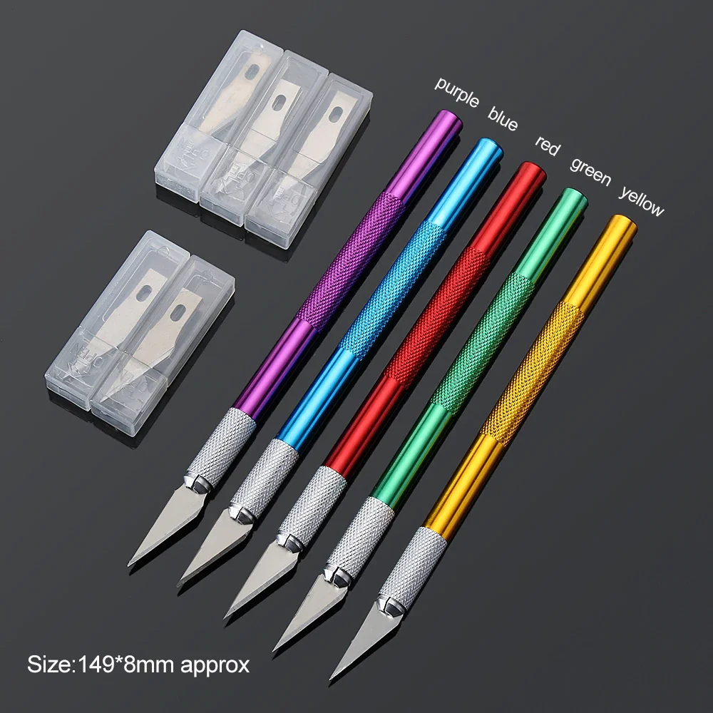 Metal Handle Craft Carving Sculpture Engraving Cutter with 6pcs Blade Non-Slip Knife Safety Cutter Paper Knife Accessories
Metal Handle Craft Carving Sculpture Engraving Cutter with 6pcs Blade Non-Slip Knife Safety Cutter Paper Knife Accessories