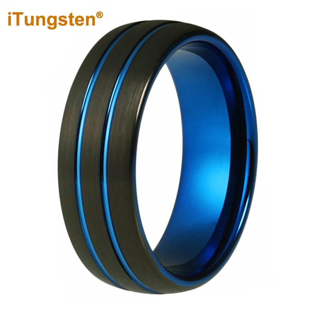 iTungsten 8mm Dropshipping Black Blue Tungsten Weding Band Ring For Men And Women Domed Grooved Brushed Finish Comfort Fit
iTungsten 8mm Dropshipping Black Blue Tungsten Weding Band Ring For Men And Women Domed Grooved Brushed Finish Comfort Fit