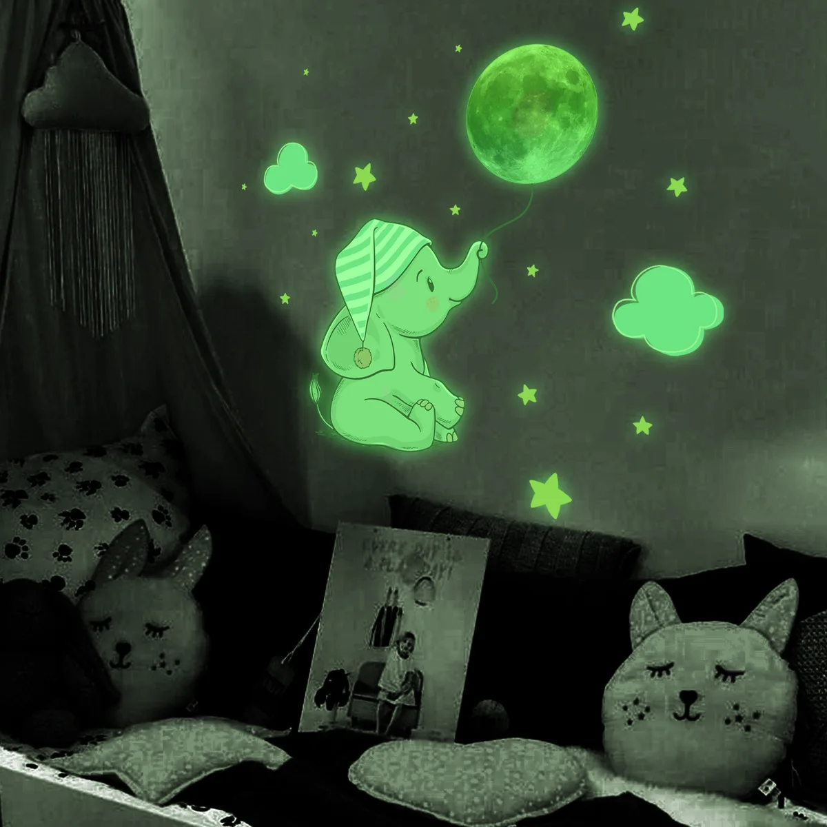 Luminous Elephant Moon Star Stickers Wall Decor Bedroom Home Removable Fluorescence Children's Room Aesthetic Kids Adesivi
Luminous Elephant Moon Star Stickers Wall Decor Bedroom Home Removable Fluorescence Children's Room Aesthetic Kids Adesivi