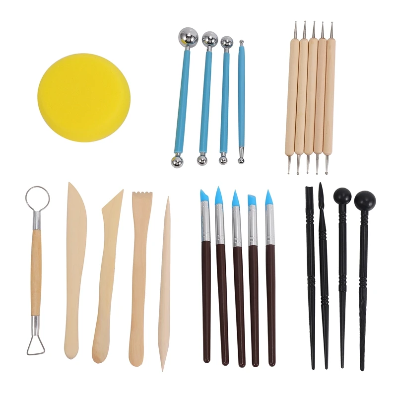 New-24Pcs Modeling Clay Sculpting Tools Set,Polymer Modeling Clay Sculpting Tools Rock Painting Kit For Sculpture Pottery
New-24Pcs Modeling Clay Sculpting Tools Set,Polymer Modeling Clay Sculpting Tools Rock Painting Kit For Sculpture Pottery