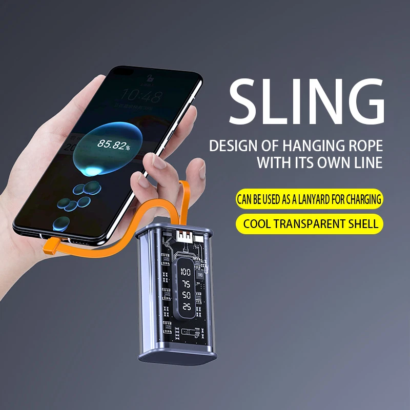 10000mAh Mini Power Bank PD 100W Super Fast Charging Stand Transparent Fashionable Powerbank With LED For iPhone Huawei Xiaomi
10000mAh Mini Power Bank PD 100W Super Fast Charging Stand Transparent Fashionable Powerbank With LED For iPhone Huawei Xiaomi