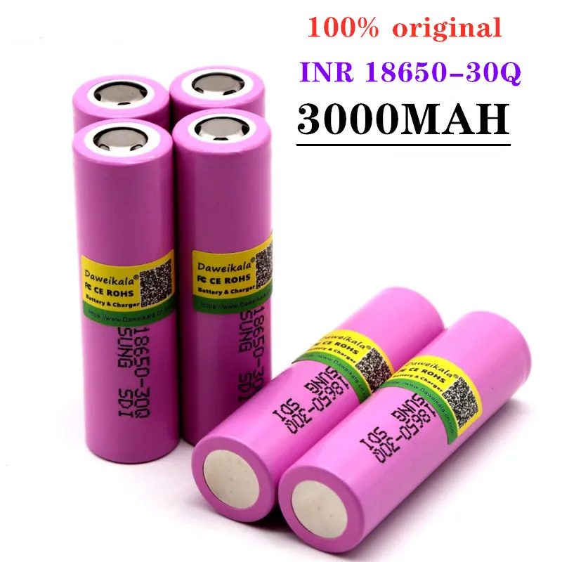 100% Original 3.7V 3000mAh for Samsung INR 18650 INR18650 30Q li-ion battery discharge 15A Rechargeable Batteries Flashlight
100% Original 3.7V 3000mAh for Samsung INR 18650 INR18650 30Q li-ion battery discharge 15A Rechargeable Batteries Flashlight