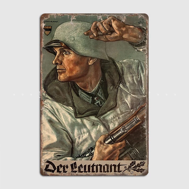 

Der Leutnant The Lieutenant Ww2 Metal Sign Mural Painting Cinema Living Room Cinema Funny Tin Sign Poster