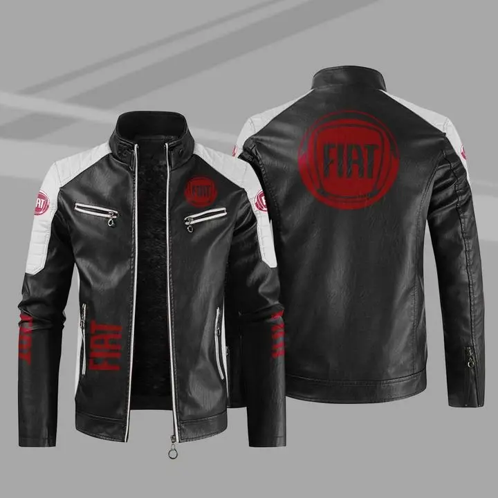 New Men's PU Leather Winter Fiat Logo Jacket Fashion Motorcycle Bomber Zipper Long Sleeve Jacket Outwear Keep Warm Male Coat
New Men's PU Leather Winter Fiat Logo Jacket Fashion Motorcycle Bomber Zipper Long Sleeve Jacket Outwear Keep Warm Male Coat