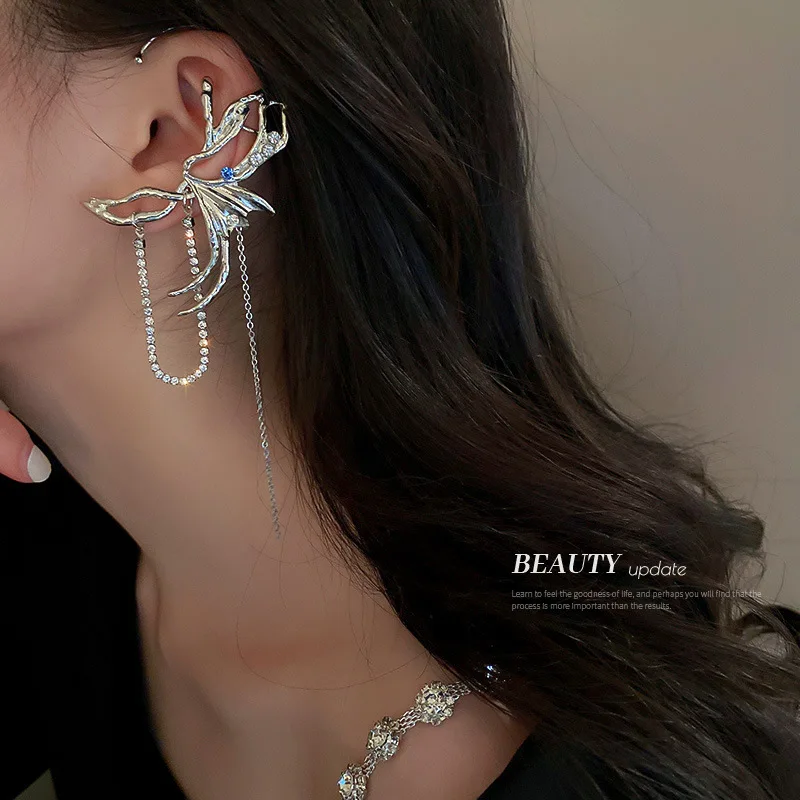 Minar Chic Hollow Metallic Simulation Wings Earring for Women Shinning Rhinestones Silver Color Butterfly Clip Earrings Jewelry
Minar Chic Hollow Metallic Simulation Wings Earring for Women Shinning Rhinestones Silver Color Butterfly Clip Earrings Jewelry
