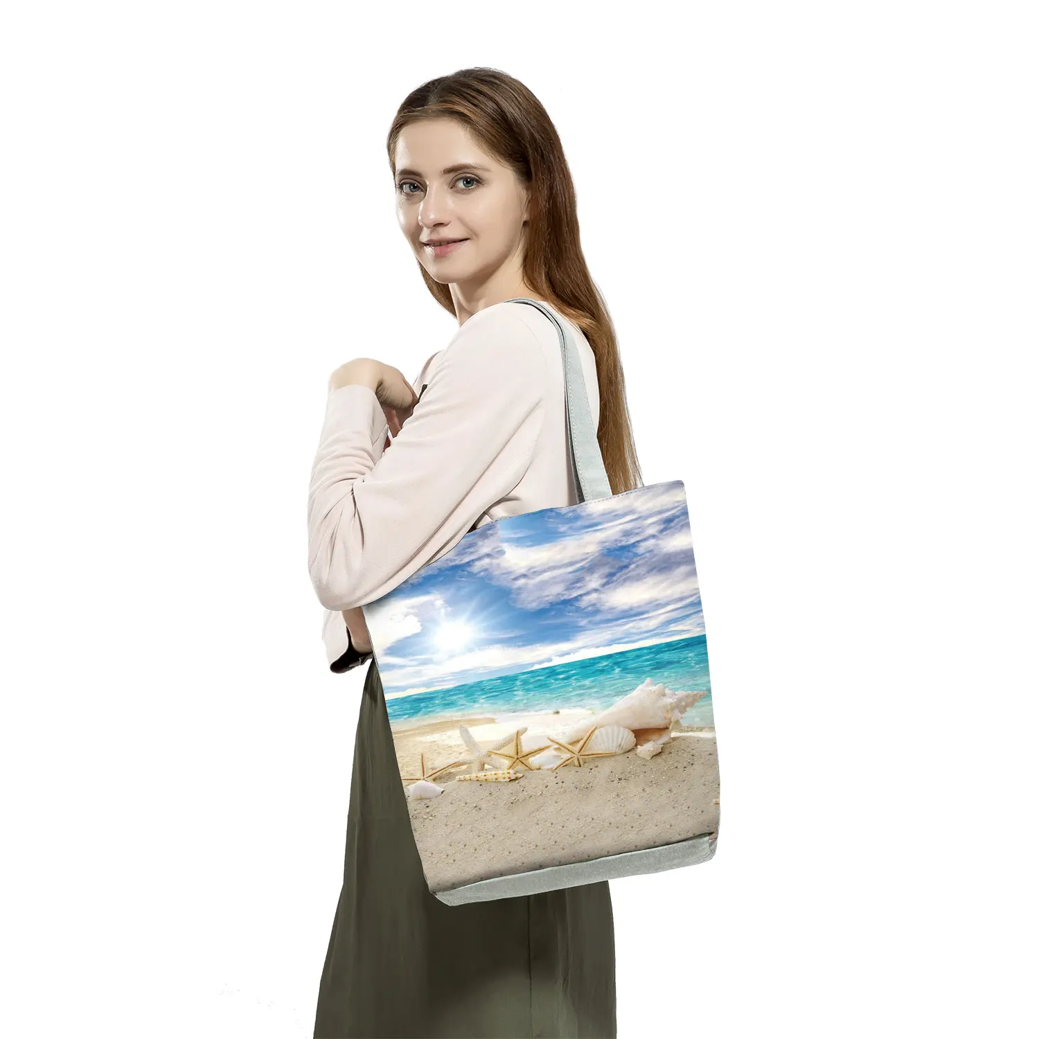 Portable Beach Bag Ocean Shell Print Tote Bag Shoulder Bag Practical Casual Tote Foldable Reusable Shopping Bags High Capacity
Portable Beach Bag Ocean Shell Print Tote Bag Shoulder Bag Practical Casual Tote Foldable Reusable Shopping Bags High Capacity