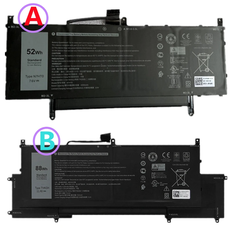 Original N7HT0 N7HTO TVKGH 08NFC7 0HYMNG 089GNG 10R94 Laptop Battery 7.6V 52Wh 11.4V 88Wh For Dell Latitude 9510 2-in-1
Original N7HT0 N7HTO TVKGH 08NFC7 0HYMNG 089GNG 10R94 Laptop Battery 7.6V 52Wh 11.4V 88Wh For Dell Latitude 9510 2-in-1
