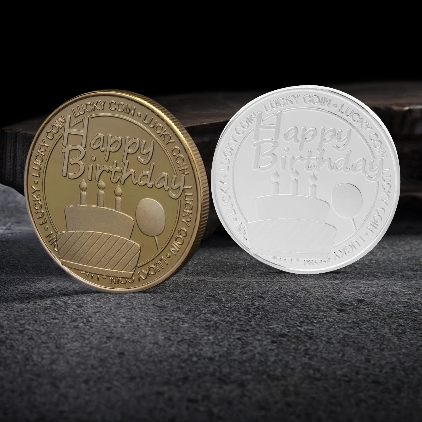 

Happy Birthday Commemorative Coin Lucky Coin Birthday Gifts Four Leaf Clover Collection Coins Good Luck Charms Wish for Birthday