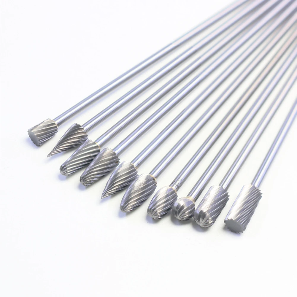 10Pc Long Single Cut Tungsten Solid Carbide Rotary Files Burrs Set For Grinder Aluminum Alloy Iron Marble Metal Derusting
10Pc Long Single Cut Tungsten Solid Carbide Rotary Files Burrs Set For Grinder Aluminum Alloy Iron Marble Metal Derusting
