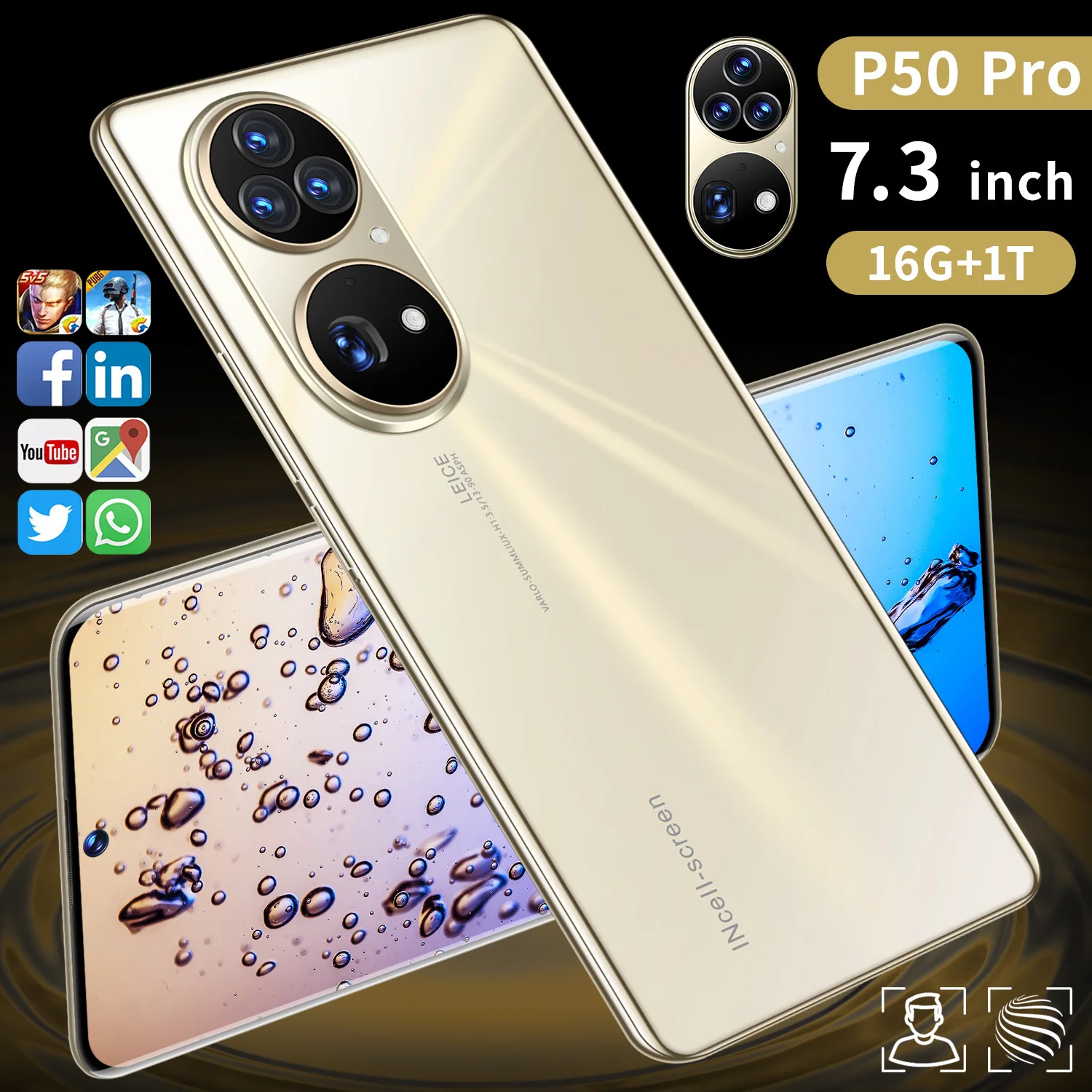 Hot Sale Global Version P50 Pro Smartphone 16G+1T 6800Amh 64MP 7.3 Inch MobilePhone 5G Android Face Unlocked Cellphone
Hot Sale Global Version P50 Pro Smartphone 16G+1T 6800Amh 64MP 7.3 Inch MobilePhone 5G Android Face Unlocked Cellphone
