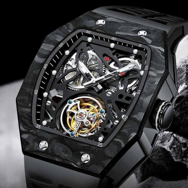Seakoss Square Men Flying Tourbillon Mechanical Watch For Men Skeleton Tourbillon Wristwatch Carbon Fiber Bezel Luxury Luminous
Seakoss Square Men Flying Tourbillon Mechanical Watch For Men Skeleton Tourbillon Wristwatch Carbon Fiber Bezel Luxury Luminous