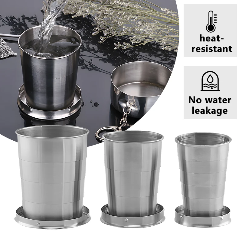 Stainless Steel Folding Cup Travel Carry-On Outdoor Wine Glass Portable Telescopic Water Cup Folding Wine Teacup Camp Utensils
Stainless Steel Folding Cup Travel Carry-On Outdoor Wine Glass Portable Telescopic Water Cup Folding Wine Teacup Camp Utensils