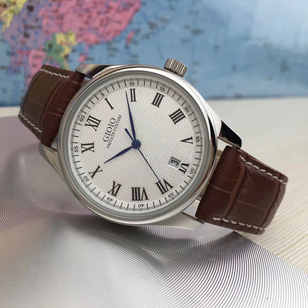 Men Watch Automatic Mechanical Black Leather