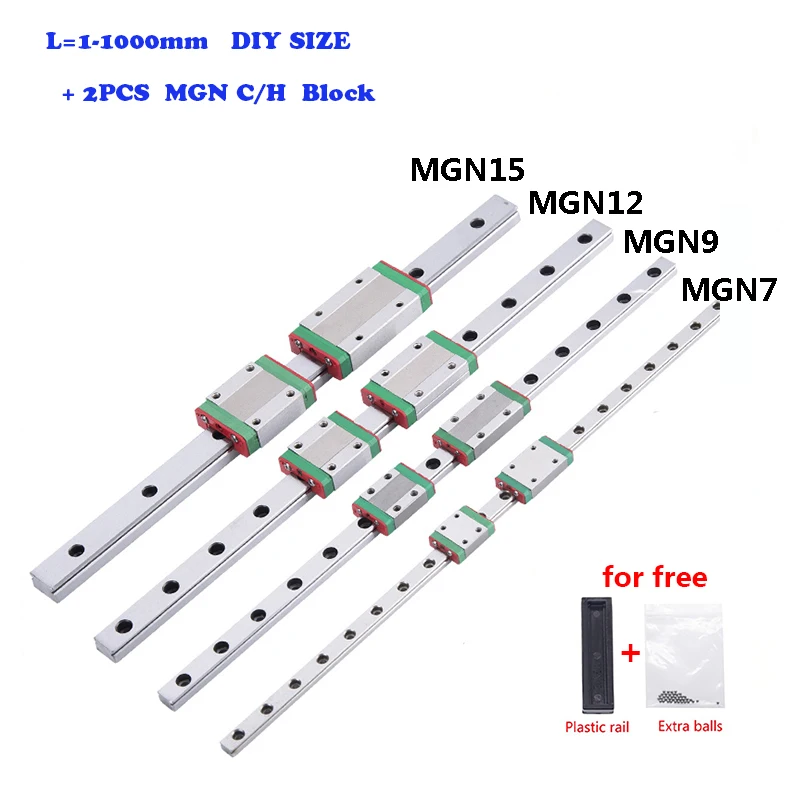 MGN Guide Set 1pc MGN Linear Guide+2pc MGN Block MGN7 MGN12 MGN15 MGN9 300 350 400 450 500 600 800mm Miniature Linear Rail Slide
MGN Guide Set 1pc MGN Linear Guide+2pc MGN Block MGN7 MGN12 MGN15 MGN9 300 350 400 450 500 600 800mm Miniature Linear Rail Slide