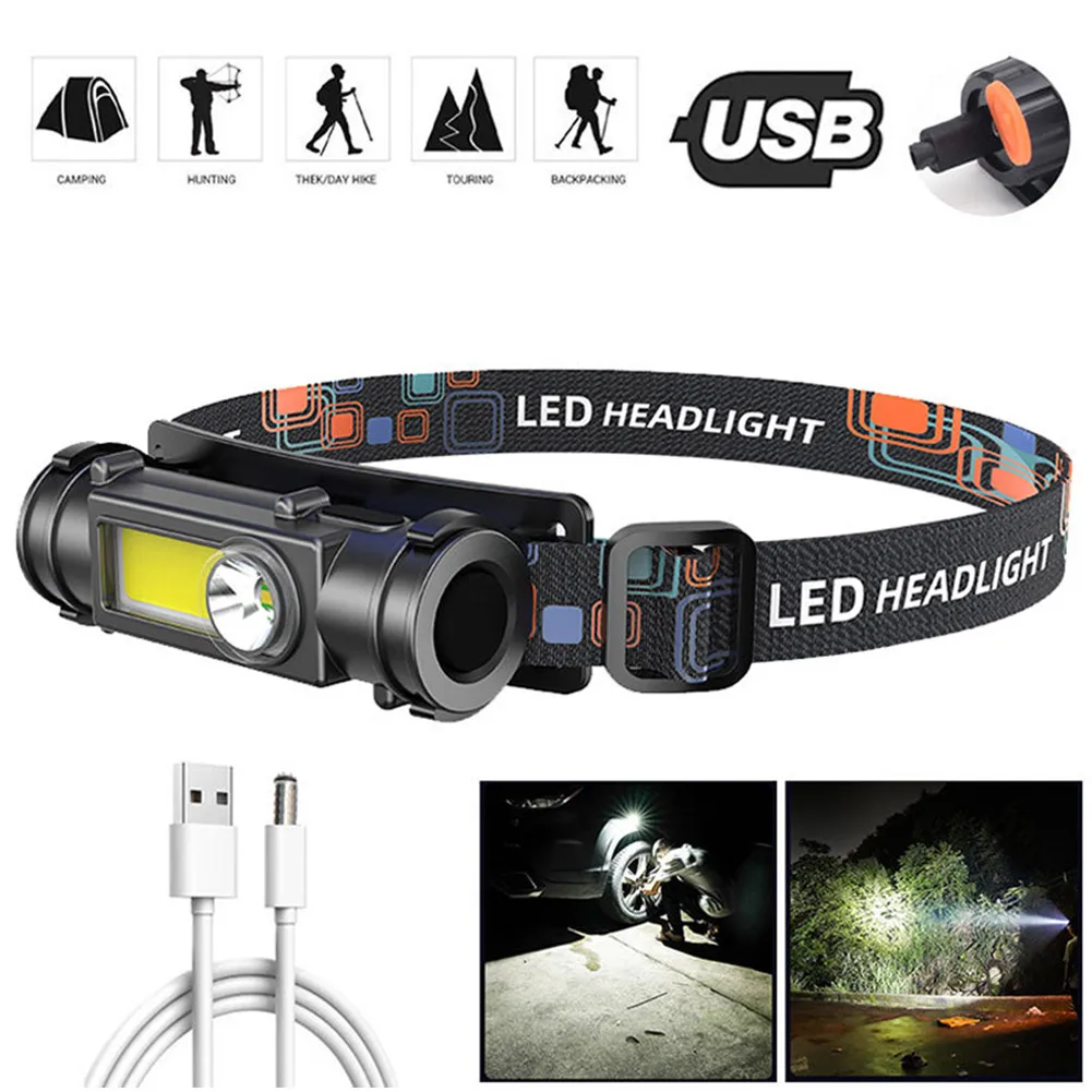 Outdoor LED Headlamp Super Bright Head Torch USB Rechargeable COB Headlight Camping Hiking Cycling Equipments Accessories
Outdoor LED Headlamp Super Bright Head Torch USB Rechargeable COB Headlight Camping Hiking Cycling Equipments Accessories