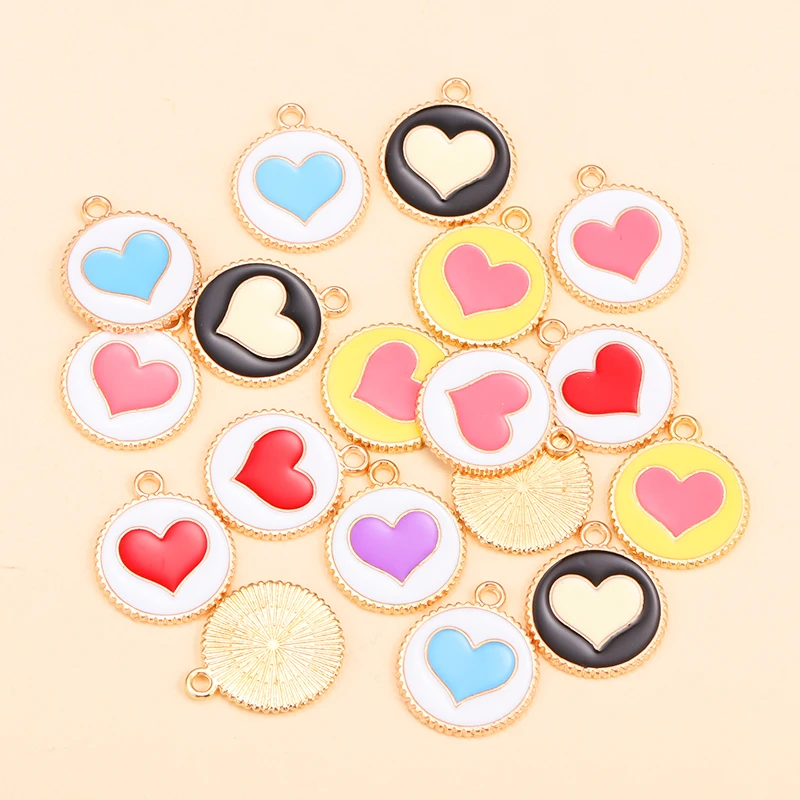 10Pcs Fashion Round Enamel Love Heart Charms Alloy Jewelry DIY Accessories Rubber Band Necklace Earrings Pendants Supplies
10Pcs Fashion Round Enamel Love Heart Charms Alloy Jewelry DIY Accessories Rubber Band Necklace Earrings Pendants Supplies