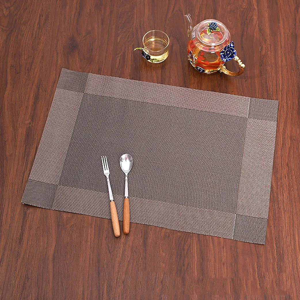 

8/12PCS Placemat Fashion Heat-insulation PVC Dining Table Mat Plate Pads Bowl Pad Coasters Non-slip Table Cloth Pad Coffee Mats