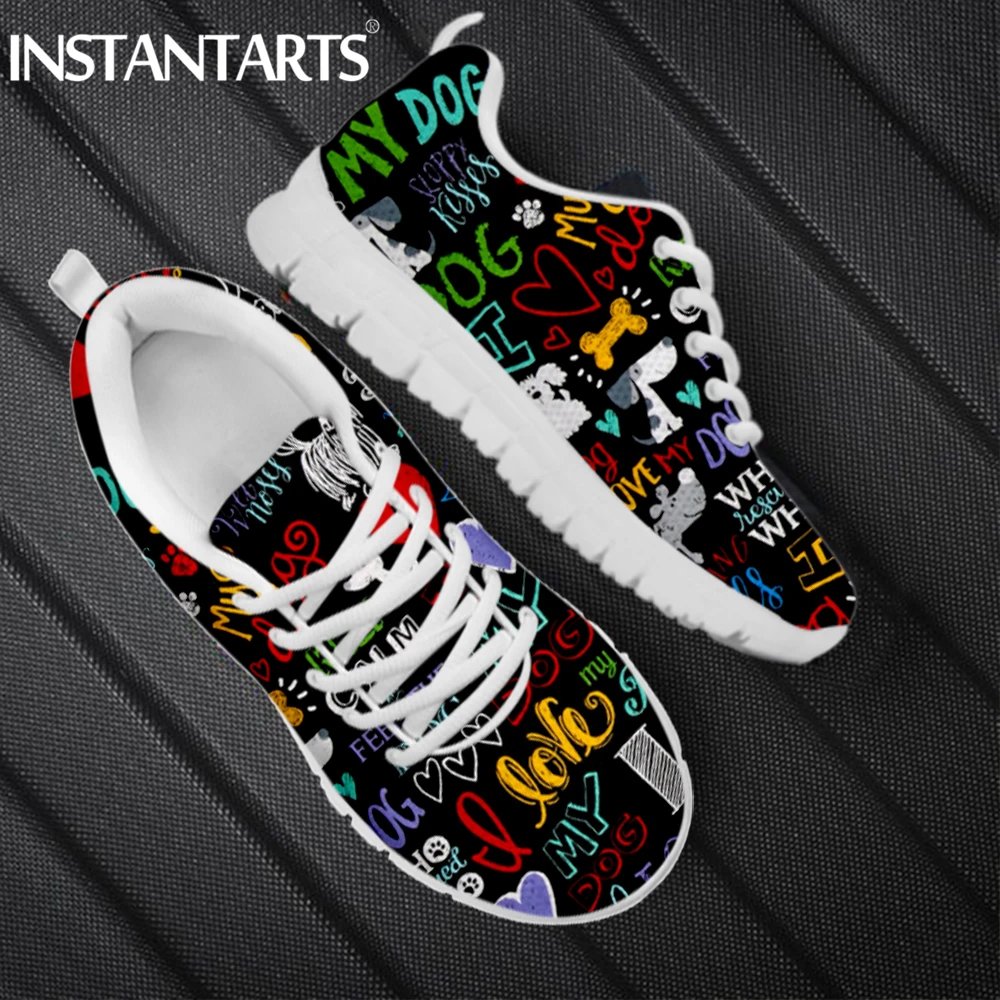 INSTANTARTS Cute I Love Dog Letter Print Lace-up Flat Shoes for Women Light Comfortable Mesh Sneakers Female Causal Sport Shoes
INSTANTARTS Cute I Love Dog Letter Print Lace-up Flat Shoes for Women Light Comfortable Mesh Sneakers Female Causal Sport Shoes