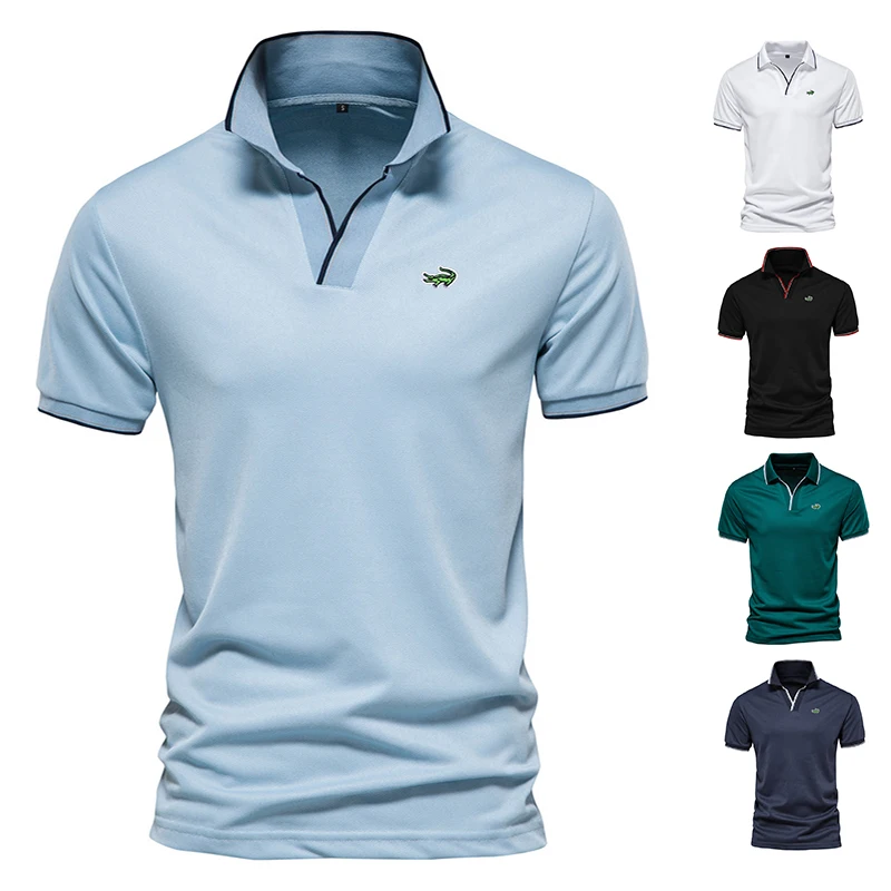High Quality V Neck Polo Shirts for Men Solid Color Short Sleeve Classic Mens Polos 2023 New Summer Polo Shirt Men Clothing
High Quality V Neck Polo Shirts for Men Solid Color Short Sleeve Classic Mens Polos 2023 New Summer Polo Shirt Men Clothing