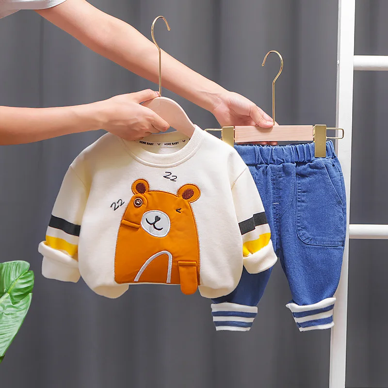 0-5Year Baby Boy Clothes Sets New Spring Autumn Infant Girl Cartoon Bear Sweatshirt+ Denim Pants 2pcs Outfits Toddler Costume
0-5Year Baby Boy Clothes Sets New Spring Autumn Infant Girl Cartoon Bear Sweatshirt+ Denim Pants 2pcs Outfits Toddler Costume